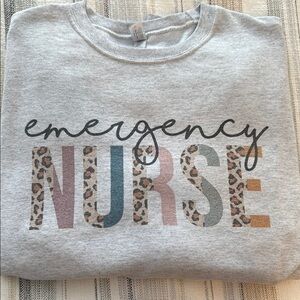 Gray Emergency Nurse Sweatshirt